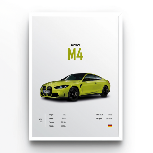 BMW M4 - Poster Minimalist pentru Casa