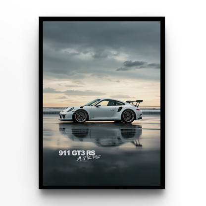 Porche White- Poster pentru Garaj