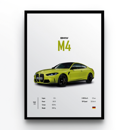 Green lime M4 Bmw Poster for wall